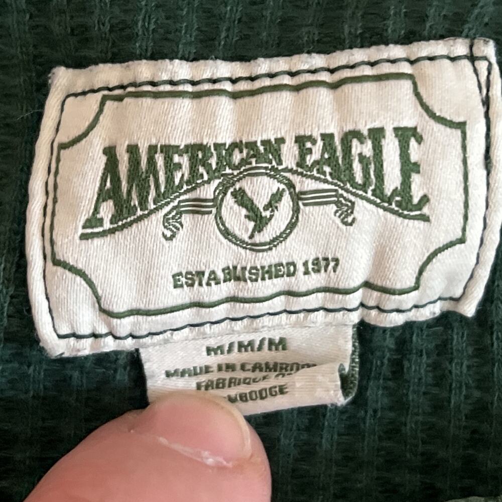 American Eagle AE Oversized Fleece Sweatshirt Crewneck Pullover Green Size Med - Picture 6 of 9
